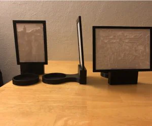 Lithophane Stand With 3″ Candle Holder 4X6 Photo Frame And 5X7 Photo Frame. 3D Models