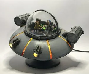Diy Rick And Morty Flying Car With Led Lights 3D Models