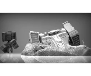 Space Communist Ship Wreckage 3D Models