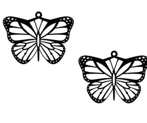 Monarch Butterfly Necklace With Matching Earrings 3D Models