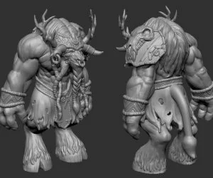 World Of Warcraft Tauren Fanart 3D Models