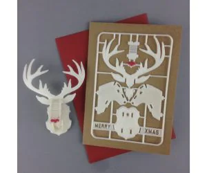 Christmas Reindeer Card Kit 3D Models