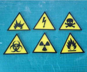 Small Collection Of Danger Signs 3D Models