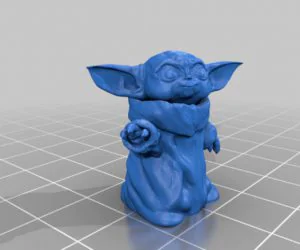 Baby Yoda Like Character Smiling 3D Models