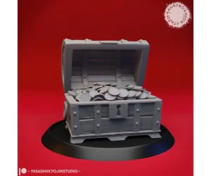 Open Treasure Chest Tabletop Miniature 3D Models
