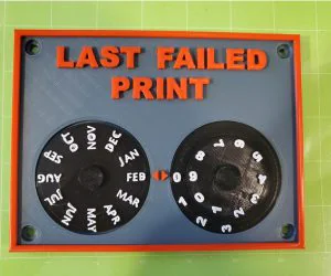 Last Failed Print Plaque Tracker 3D Models