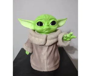 Baby Yoda Grogu Easy Print 3D Models
