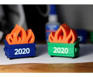 Multicolor 2020 Dumpster Fire Ornament 3D Models
