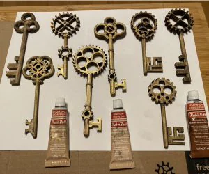 Steampunk Gear Keys 3D Models