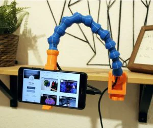 Flexible Smartphone Holding Arm W Integrated Charging Lead 3D Models