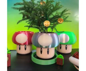 Mario Mushroom Money Tree Planter 3D Models