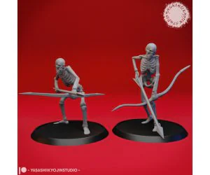 Undead Skeleton Archers Tabletop Miniature 3D Models