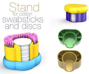 Stand For Cotton Swabsticks And Discs V5.0 3D Models