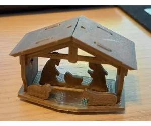 Nativity Scene Kit Card Merry Christmas Optimized 3D Models