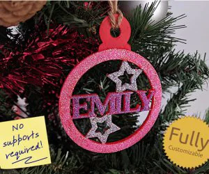 Personalised Christmas Bauble Decoration 3D Models