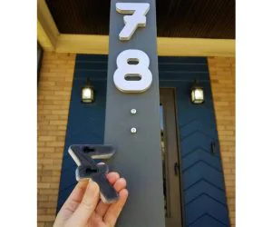 House Numbers With Hidden Hardware 3D Models