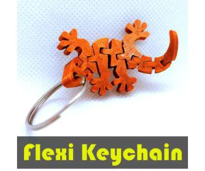 Flexi Articulated Gecko Keychain 3D Models