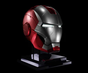 Iron Man Mk5 Helmet Mark 5 Silver Red 3D Models