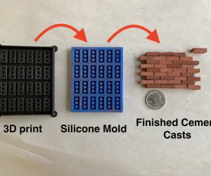 Miniature Brick Model For Creating A Silicone Mold To Cast Resin Or Cement Bricks 3D Models