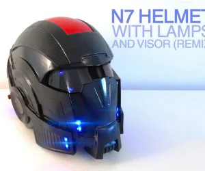 N7 Helmet With Lamps From Mass Effect Resplit Rescaled With Visor Remix 3D Models