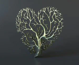 Heart Tree Art Valentine’S Day Ornament 3D Models