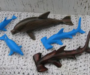 Hammerhead Shark And Dolphin 3D Models