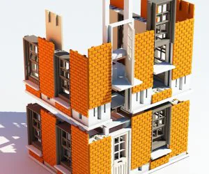 Detailed Town House 01 3D Models