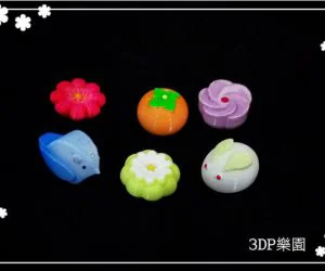Japanese Desserts No Hole 6 Types 3D Models