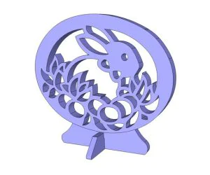 Easter Bunny In Egg Stand Up 3D Models
