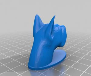 Great Dane Head With Stand 3D Models