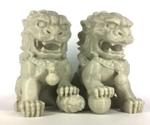 Chinese Guardian Lions Split 3D Models