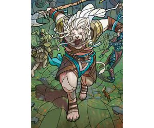 Ajani The Greathearted Stained Glass Litho 3D Models