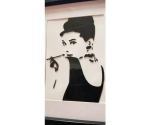 Audrey Hepburn Breakfast At Tiffany’S Stencil Art 3D Print 3D Models