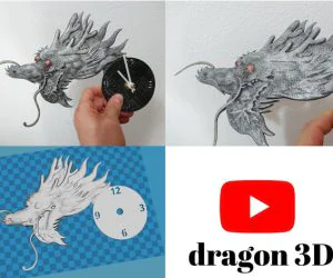 Reloj Dragon En Relieve 3D Models