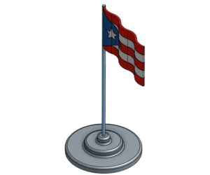 Puerto Rican Waving Flag 3D Models