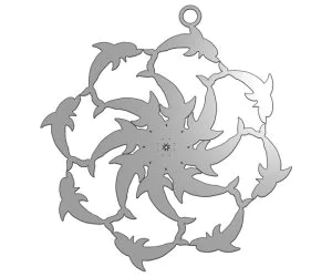 Dolphin Snowflake Ornament 3D Models