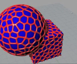 Voronoi Mesh Over Any Surface. 3D Models