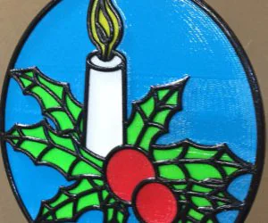 Stained Glass Type Panel Xmas 3D Models