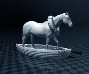 Horse In A Boat 3D Models