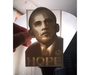 Obama Hope Lithophane 3D Models