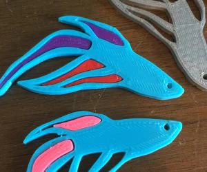 Interchangeable Color Beta Fish 3D Models