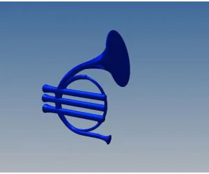 Blue French Horn 3D Models
