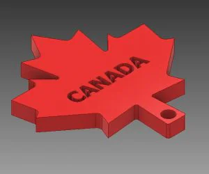 Recessed Canada Leaf Flag Keychain 3D Models