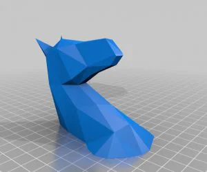 Unicorn Mount Low Poly Separated 3D Models