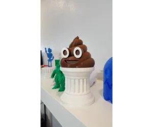 Poop Emoji Trophy With Eye Rings 3D Models