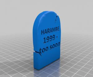 Harambe Gravestone 3D Models