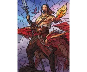 Sarkhan The Masterless Stained Glass Litho 3D Models