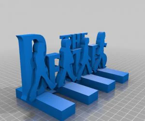 The Beatles Abby Road Fan Art Silhouette 3D Models