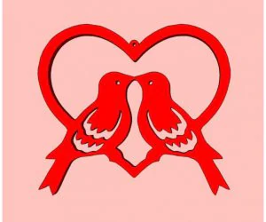 Love Birds In Heart 3D Models