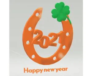 Horseshoe 2021 Happy New Year 3D Models